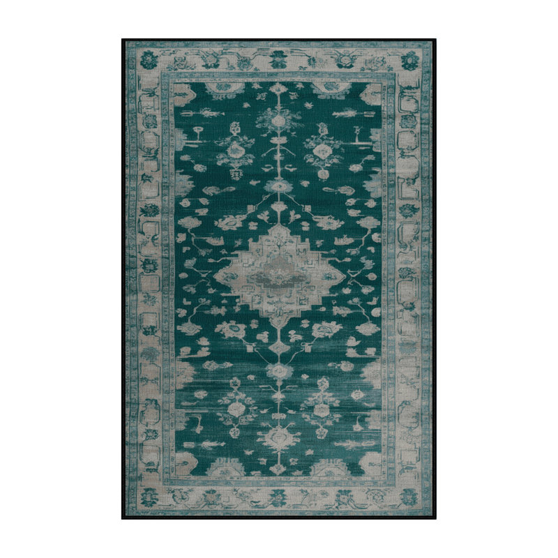 Machine Washable Overdyed Gray Area Rug, Rectangle 7' x 10'