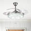 Ventilateur de plafond en cristal 42 pouces rétractable avec lumières