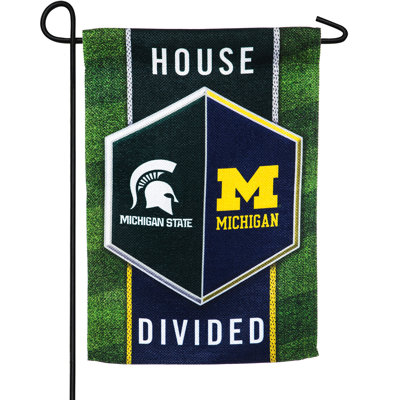 Ncaa michigan/michigan, état à 2 faces 18 x 13 po drapeau maison