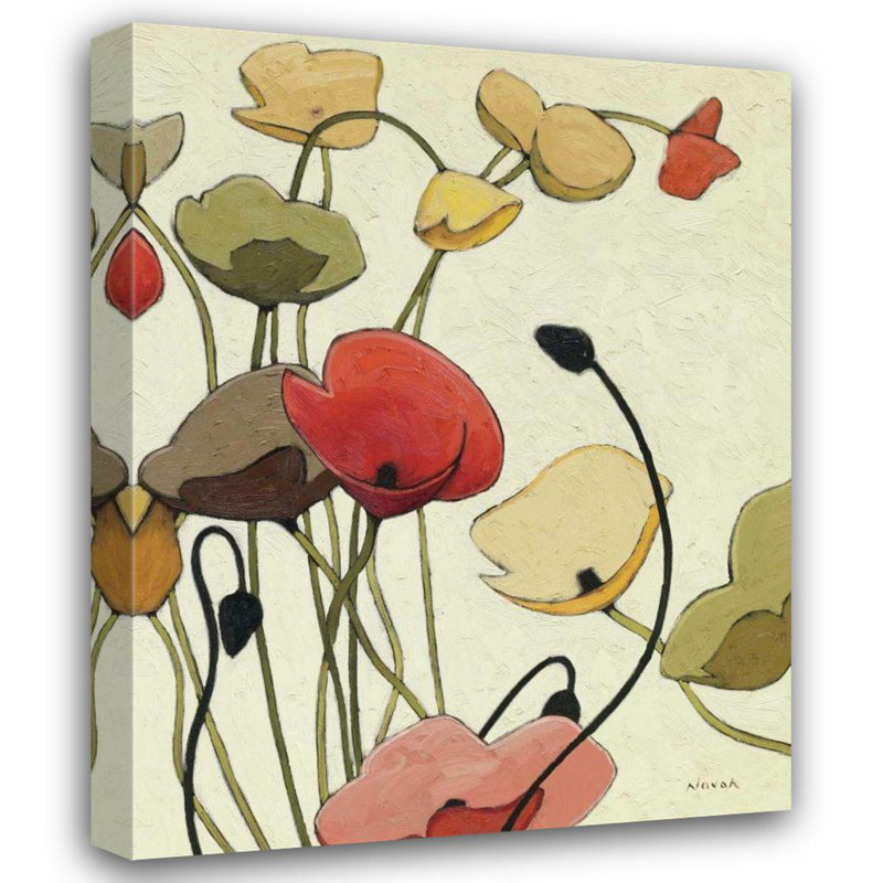 «Red Barrel Studio® Novak, Shirley Gallery, art sur toile tendue: Pavots Ondule II