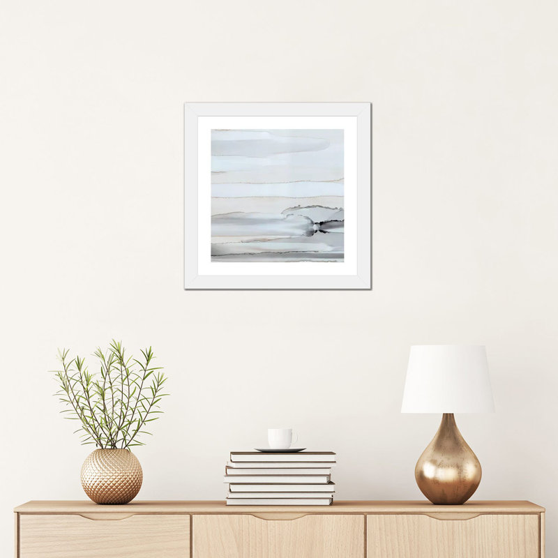 « Sunembrasshorizons II » par Carol Robinson, reproduction d’art, Blanc, Papier encadré blanc, H 16 po x l 16 po x P 1 po