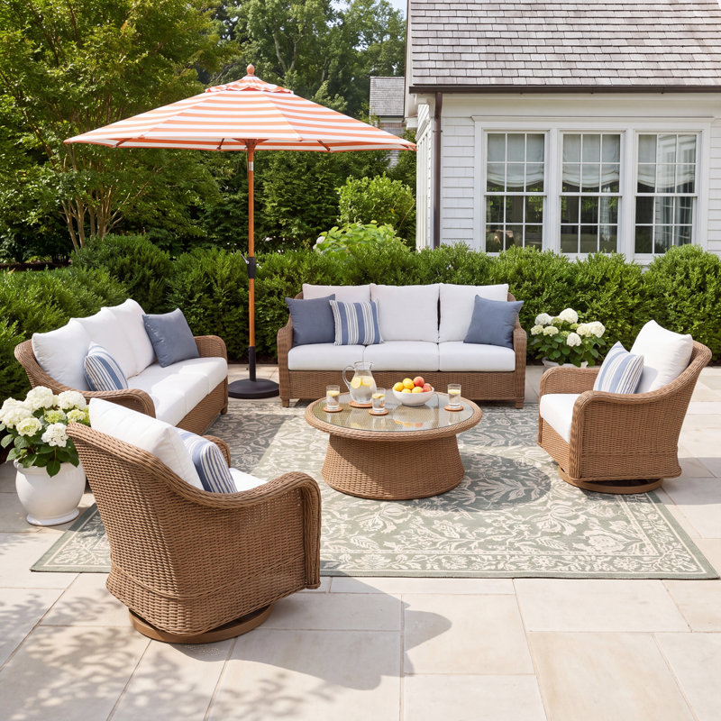 Hudson 5 Pc Conversation Set, 5 Pcs: Table, 2 Sofas, 2 Chairs