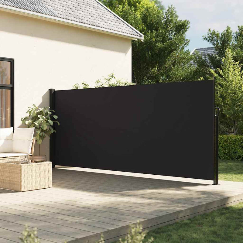 Vidaxl Retractable Side Awning, 70.9" H x 118.1" W, Black