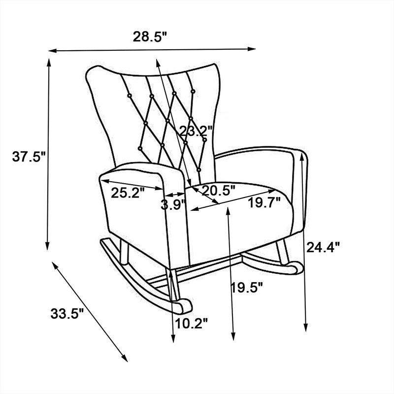 Chaise berçante Madlynn, Noir