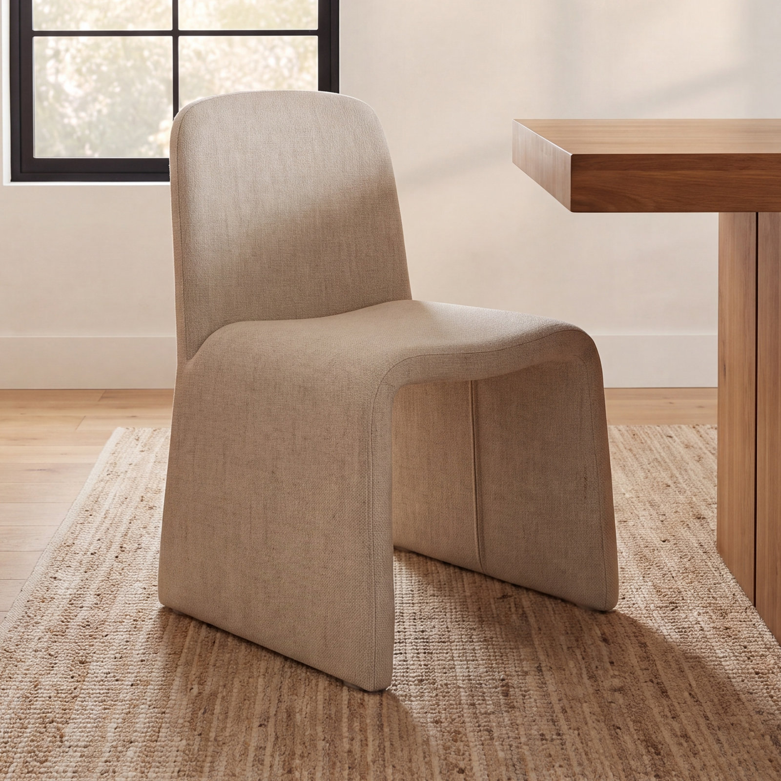 Holt Dining Chair, Heather Beige Basketweave
