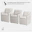Ensemble de 2 chaises de salle à manger luxueuses avec fauteuil rembourré blanc avec poche latérale et roulettes