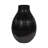 12" Etched Lines Rough Cut Bottom Vase, Black