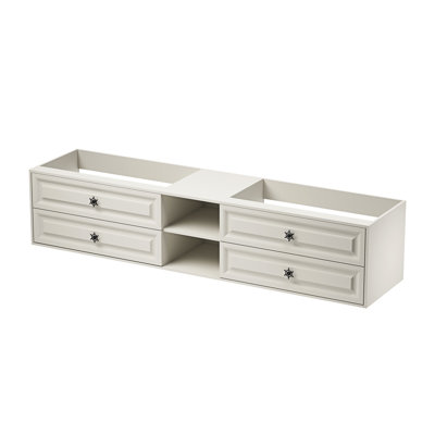 96" Floating Bathroom Vanity Base Without Top,wall Mounted Bathroom Storage Vanity Base Only