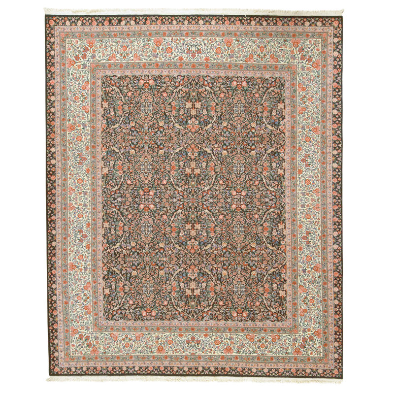 Tapis rectangulaire en laine noué à la main