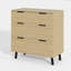 Table de chevet en bois manufacturé à 3 tiroirs Sampha-91925727