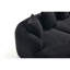 Canapé modulaire en L à compression avec méridienne incurvée, canapé modulaire en chenille noir sans os, mousse 30D haute densité, canapé-lit modulaire minimaliste pour le salon, la chambre et le salon.