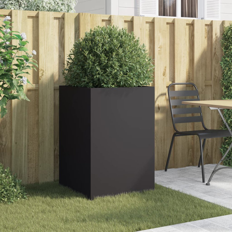 Planter Steel, 75cm H x 52cm W x 48cm D, Black, 1