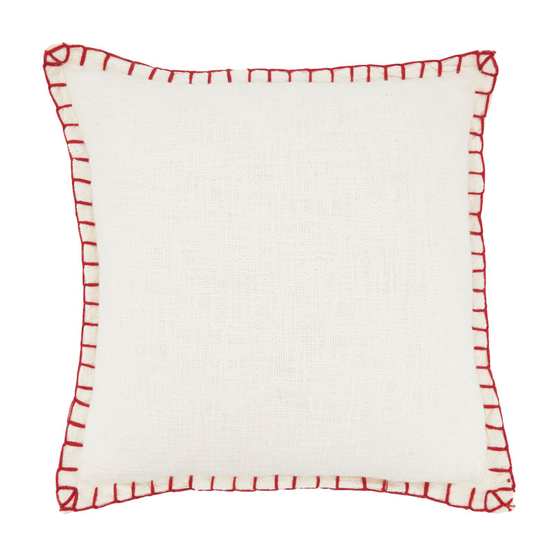 White Cotton Chunky Whip Stitch Euro Throw Pillow