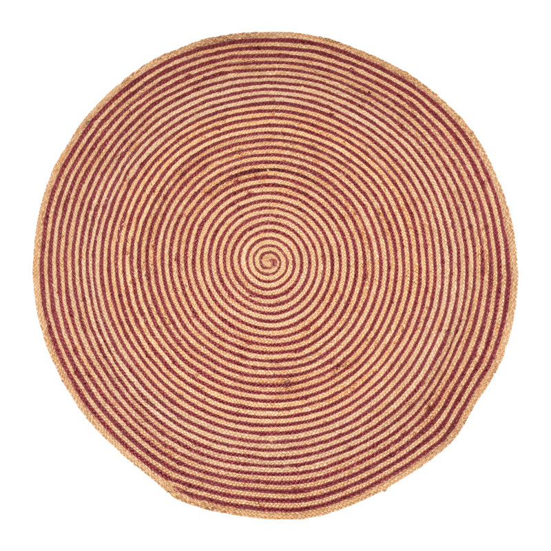 Tapis d'intérieur rond en jute tressé à la main Onancock, Rond 4 pi