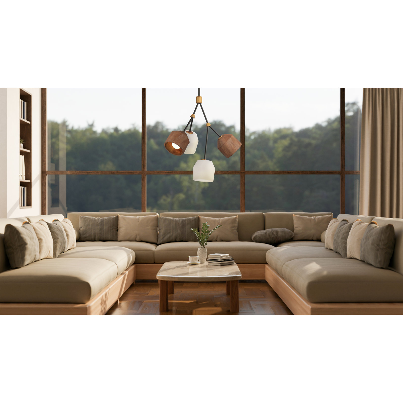 Mirielle Pendant Light, 24.25" H x 21.75" W x 21.75" D, 4