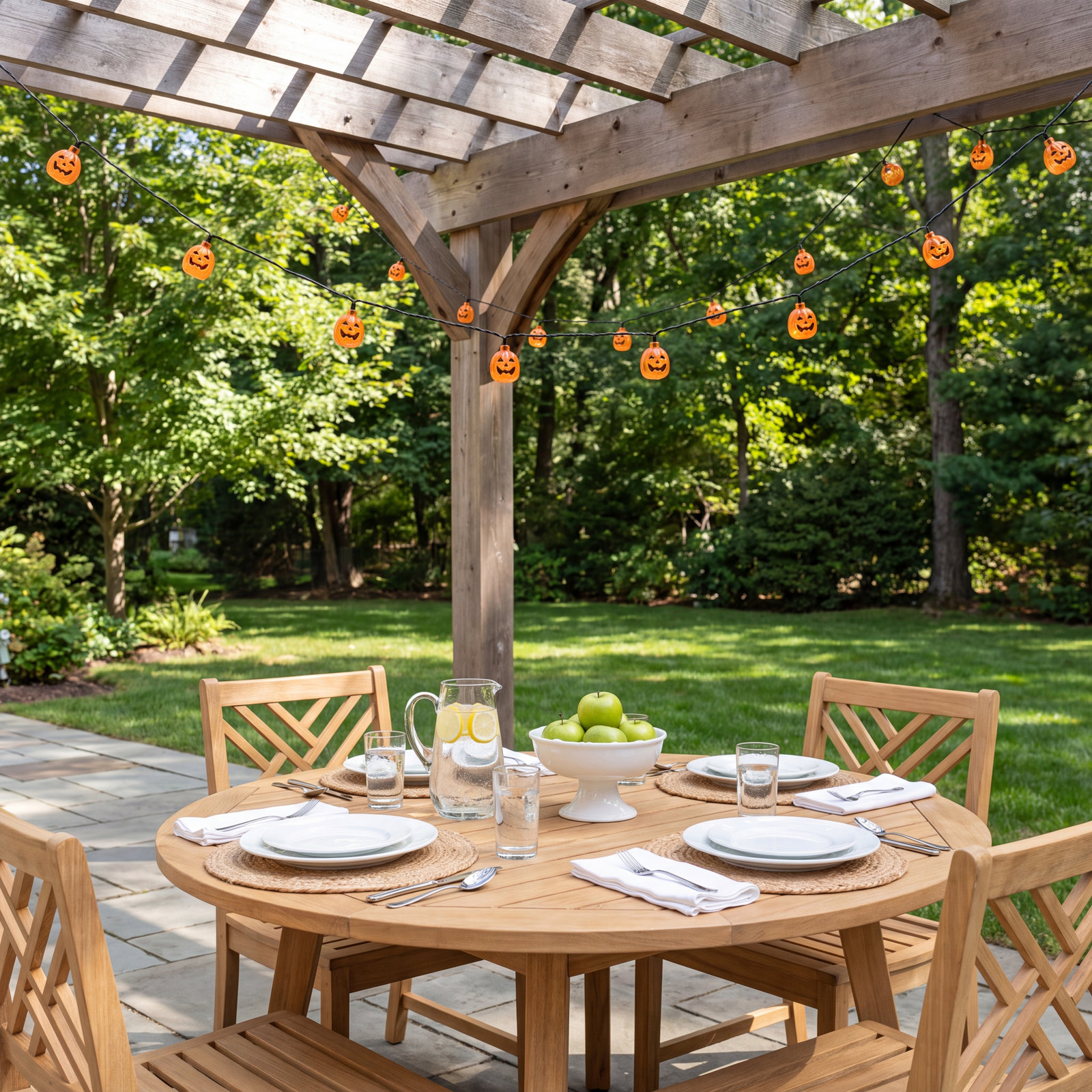 Solar Jack-O'-Lantern Pumpkin String Lights