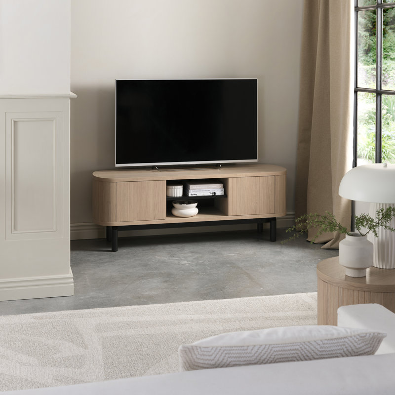 Unfinished Entertainment Centre for TVs up to 65", Beige Wood