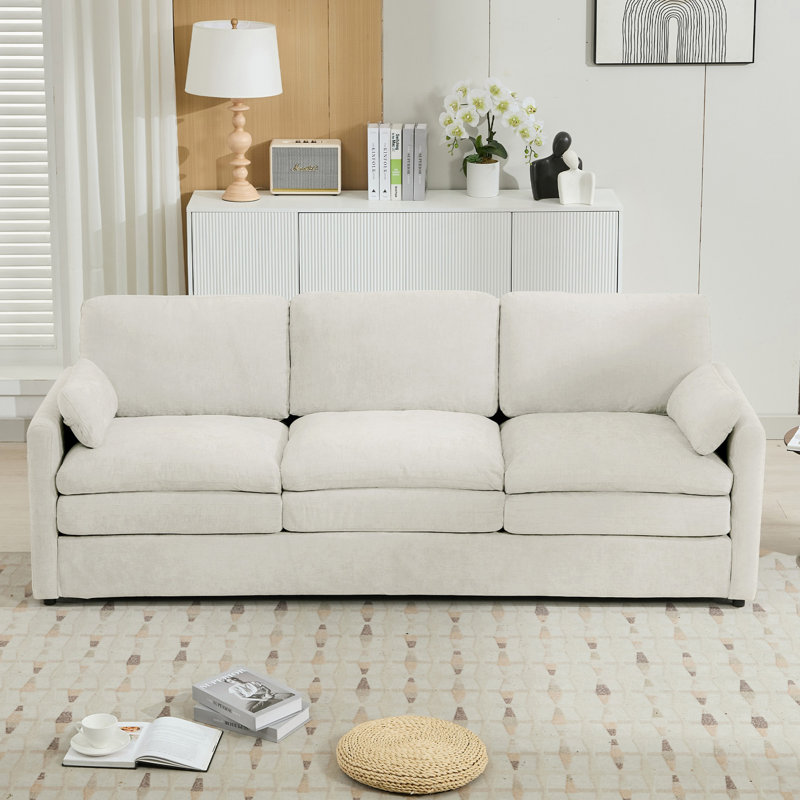 Canapé rembourré 3 places, canapé surdimensionné Comfy Cloud, canapé confortable, Beige