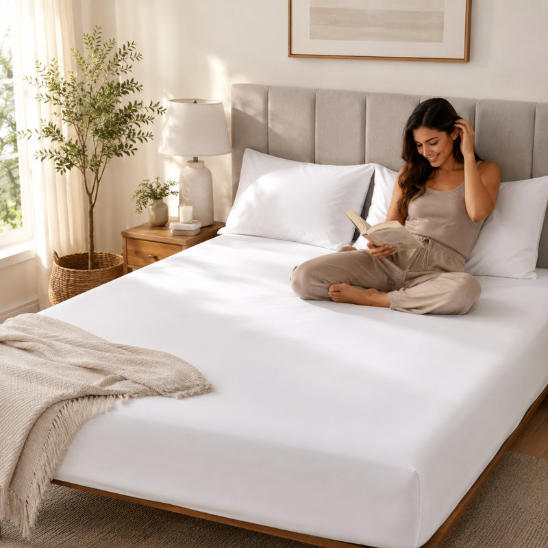 Drap en microfibre - Drap-housse doux - Infroissable et résistant à la décoloration, poche profonde et qualité hôtel, King
