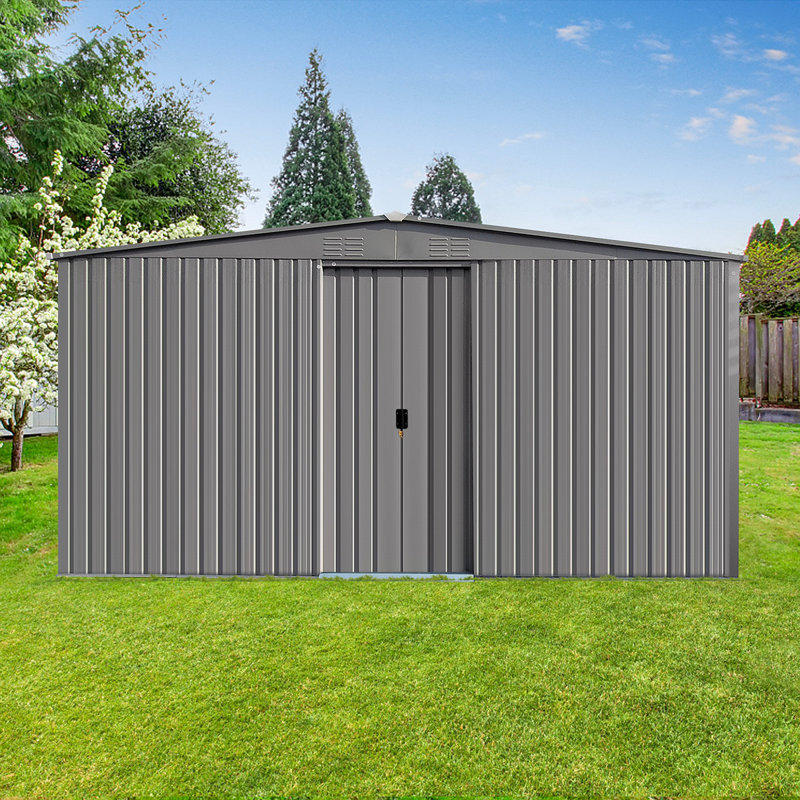 New Outdoor Storage Shed Has Two Functions: Metal Shed And Firewood Shed 13 Ft×11 Ft , More Suitable For Winter