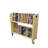 Wood Book Cart Library Cart Pew Cart Magazine Rack Moving Cart Rolling Storage Cart 32X30X13"
