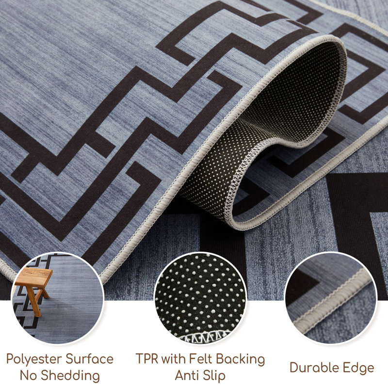 Minimalist Geometric Printed Area Rug, Rectangle 200 x 290 cm