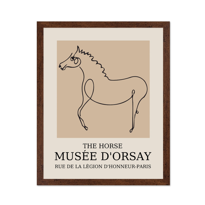 Picasso - Le cheval, Poster, H 12 po x l 16 po, Encadrement brun