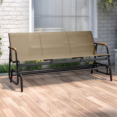 Banc de patio extérieur pour 3 personnes