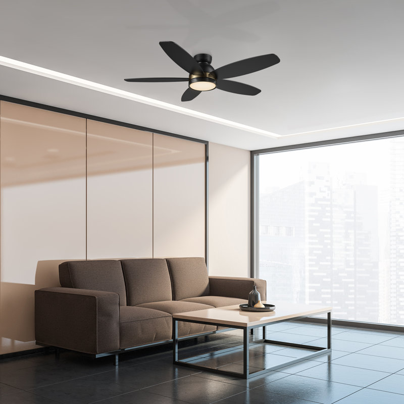 48'' Ceiling Fan with LED Lights, Black