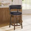 Tabouret de bar pivotant rembourré de 76 cm (30 po), tabouret d'îlot de cuisine pivotant à 360° avec siège et dossier rembourrés, structure en bois massif, repose-pieds et garniture cloutée.-936388590-957258354-958391966