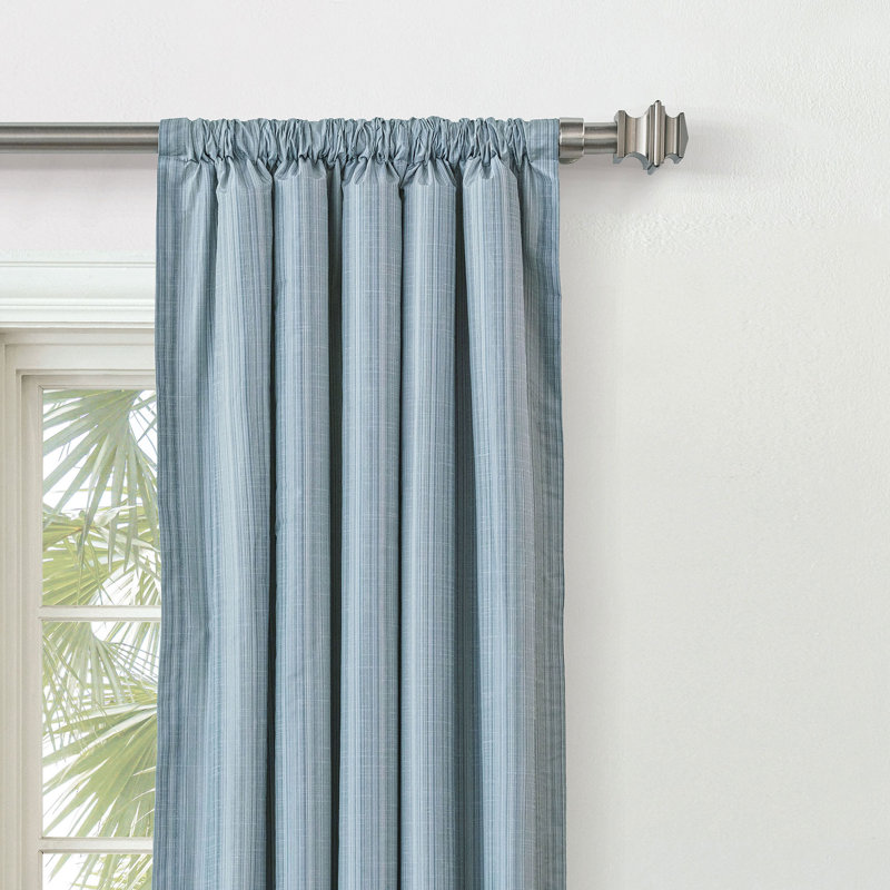 Reverie Striped Curtain Panel, Sapphire, 48" W x 84" L