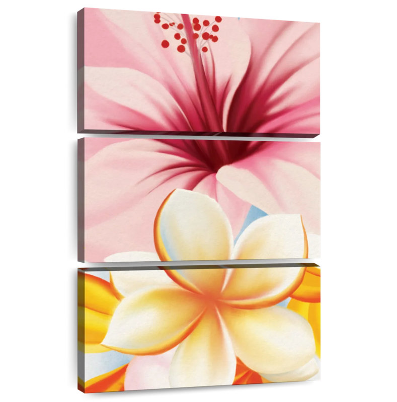 Hibiscus et fleurs de plumeria Harnek, H 32 po x l 20 po