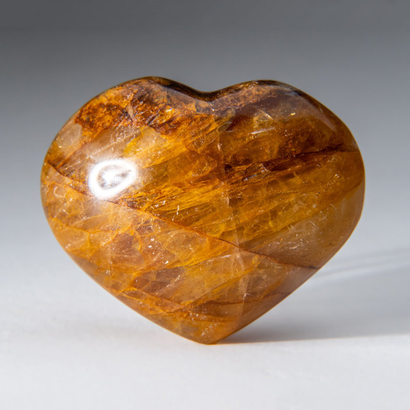 Genuine Polished Lemon Quartz (Medium) Hert from Madagascar