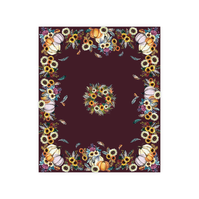 Fall Feathers Tablecloth, 84" L x 70" W