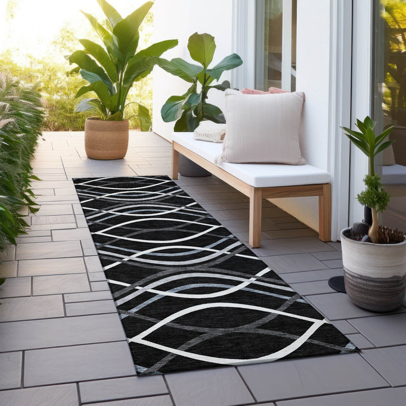 Lamanna Washable Abstract Indoor / Outdoor Rug, Runner 2'3" x 7'6"