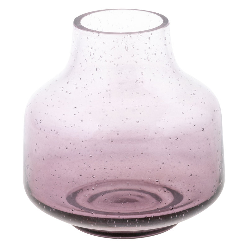 Vase en verre bullé S / 3 (S23), Mauve