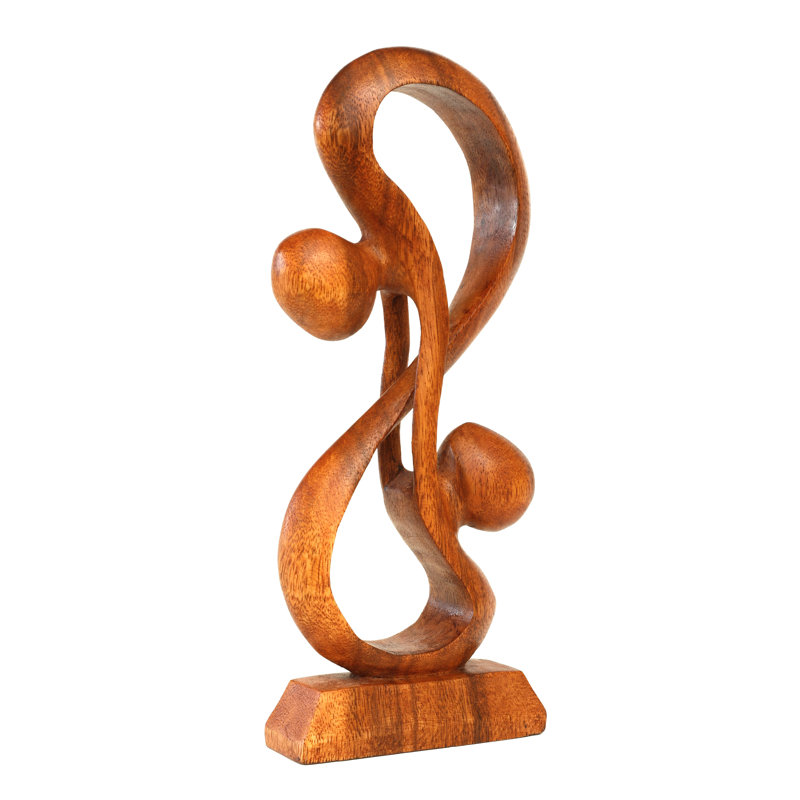 Hannmeike 12 Sculpture en bois faite à la main Statue abstraite faite à la main Hold Me Tight Gift