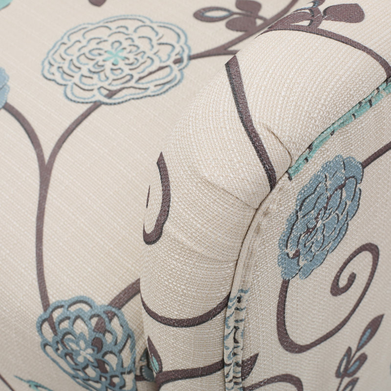 Chaise avec accoudoirs rembourrée Leia, Beige Polyester Floral