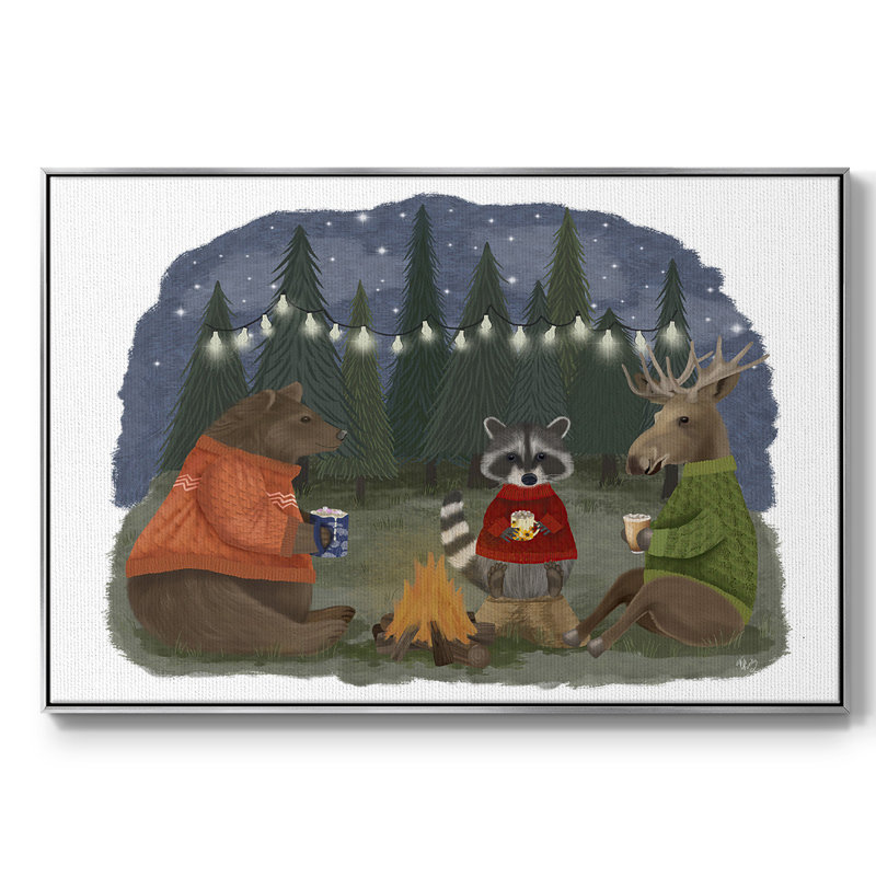 «Campfire Hot Chocolate», reproduction sur toile encadrée, H 17 po x l 25 po x P 2 po, Encadrement argenté