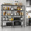 Tablettes de rangement, étagères grillagées, tablettes en métal réglables pour le rangement, tablettes de rangement pour garde-manger