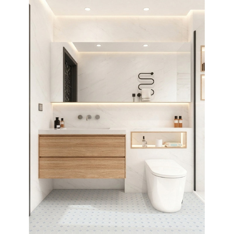 Marble Octagon and DOT Moasic Floor Use Wall Tile