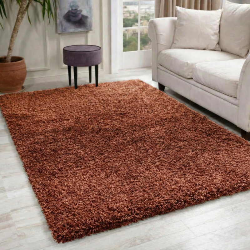 Esterly Solid Colour Shag Area Rug, Rectangle 120 x 170cm