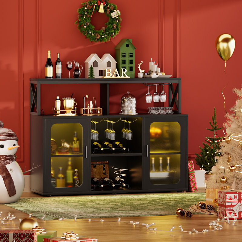 Xachary 47.2'' Bar Cabinet, Black