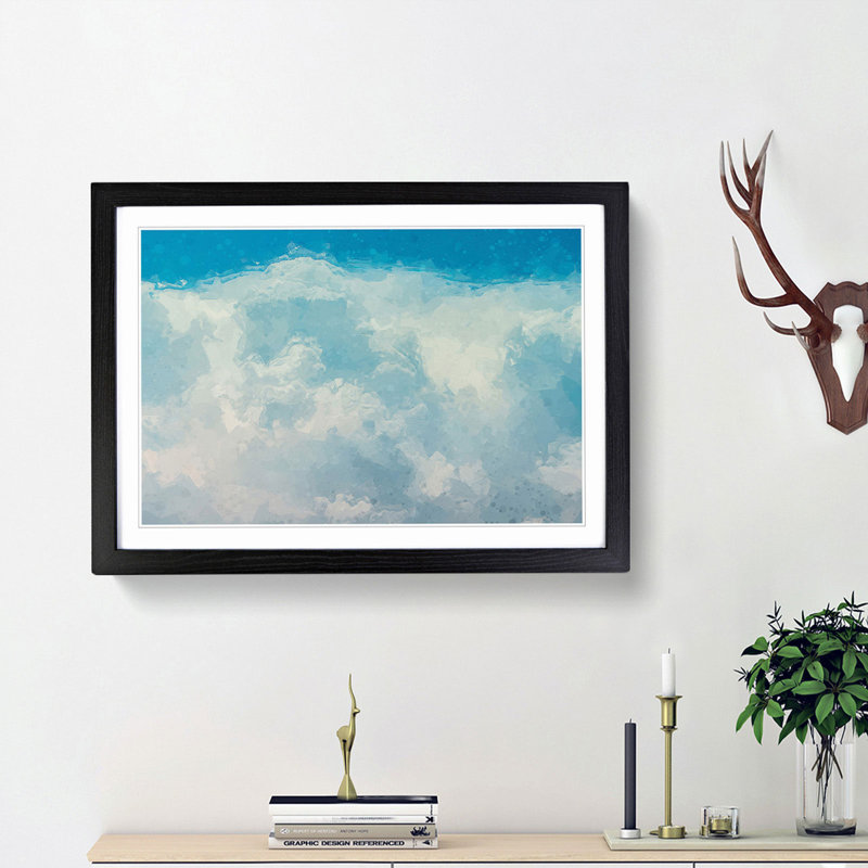 The Crisp Clouds in Abstract - Picture Frame Graphic Art Print, Black Framed, 27cm H x 36cm W x 2cm D