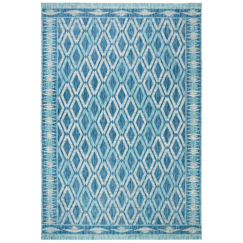Tapis d'intérieur / extérieur à motif géométrique Amarien Performance, Rectangle 6 pi 7 po x 9 pi 6 po