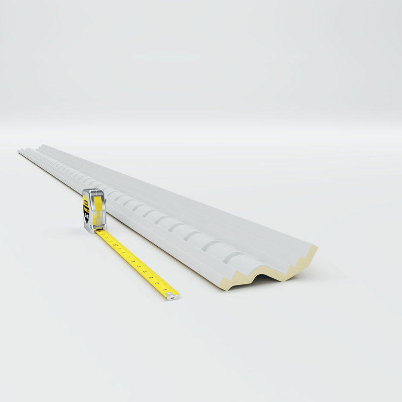Eris Dentil White Urethane Crown Moulding 94.5"