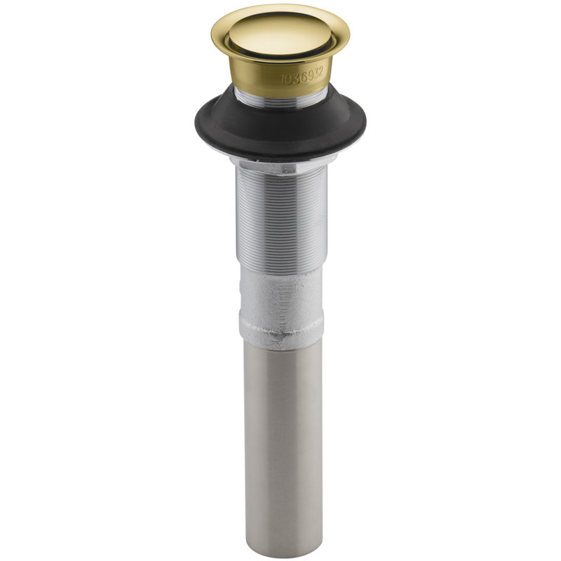 Pop-Up Bathroom Sink Drain, Vibrant Polished Brass, No