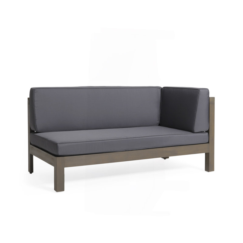X-Back Right Corner Bench, Brown, Dark Gray, Right Hand Facing