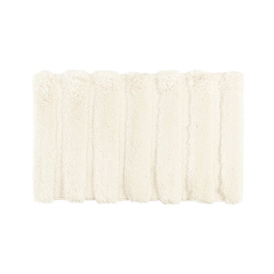 Tapis pour salle de bain 21 x 34 po, 100% Macro-filé, rayé, décoloration, envers antidérapant pour salle de bain 21 x 34 po, teint antidérapant, lavage en machine