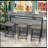 Modern Design Kitchen Dining Table, Pub Table, Long Dining Table Set with 3 Stools, Easy Assembly-1819818274